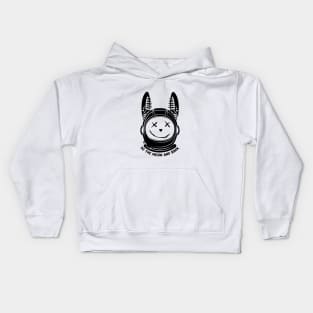 MOON BUNNY BLACK DESIGN Kids Hoodie